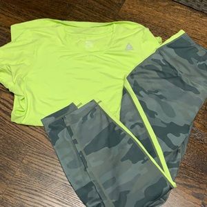 Reebok workout shirt and leggings